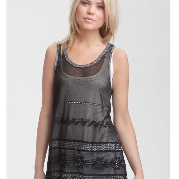 Free People Sheer Lace Tunic Black NWT - Picture 11 of 12